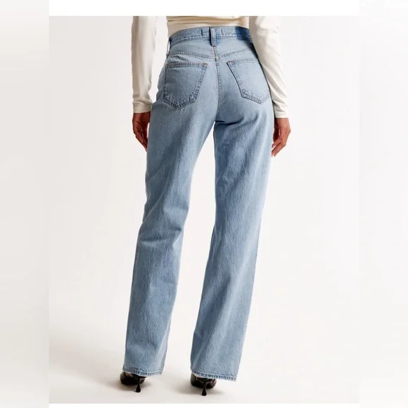 Abercrombie & Fitch Women's High Rise Jeans - Light Blue - Picture 3 of 12